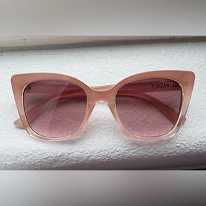 Velvet Transparent Blush Pink Oversized Sunglasses